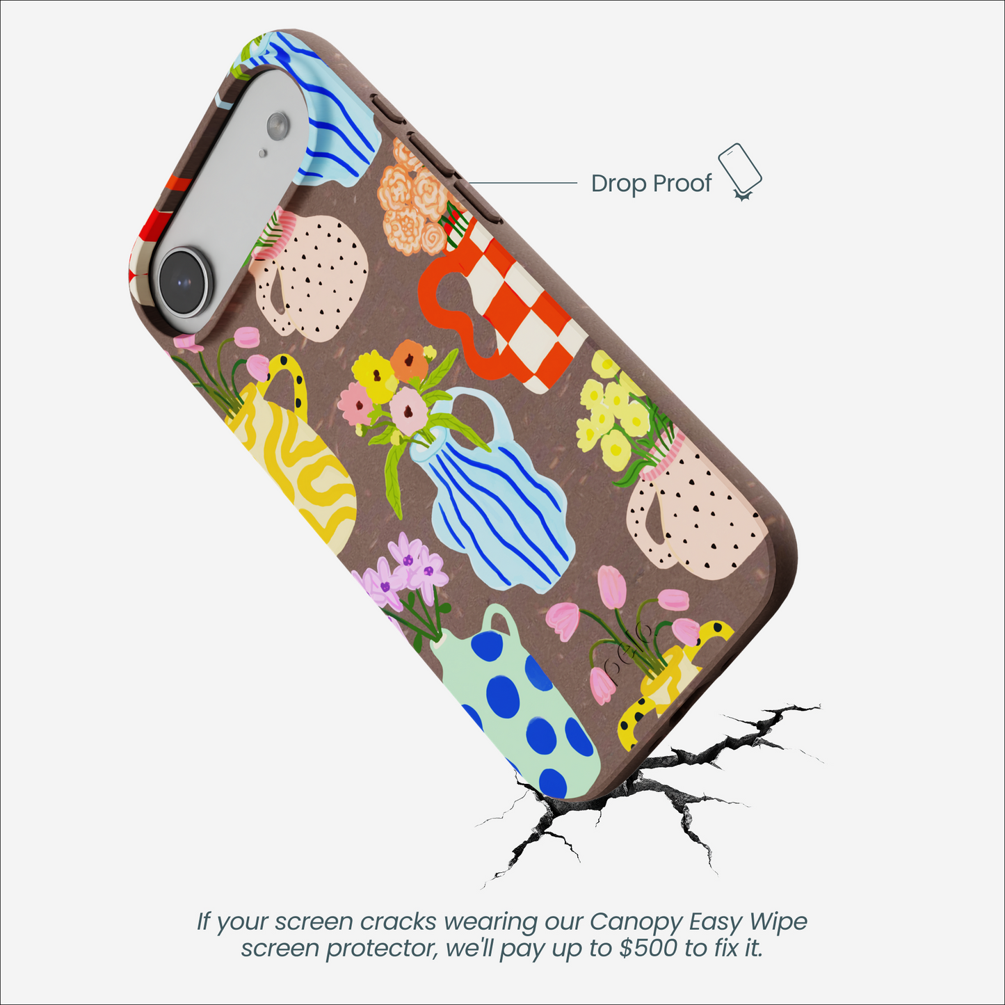 Chocolate Brown Bloom Ceramics iPhone Air Case