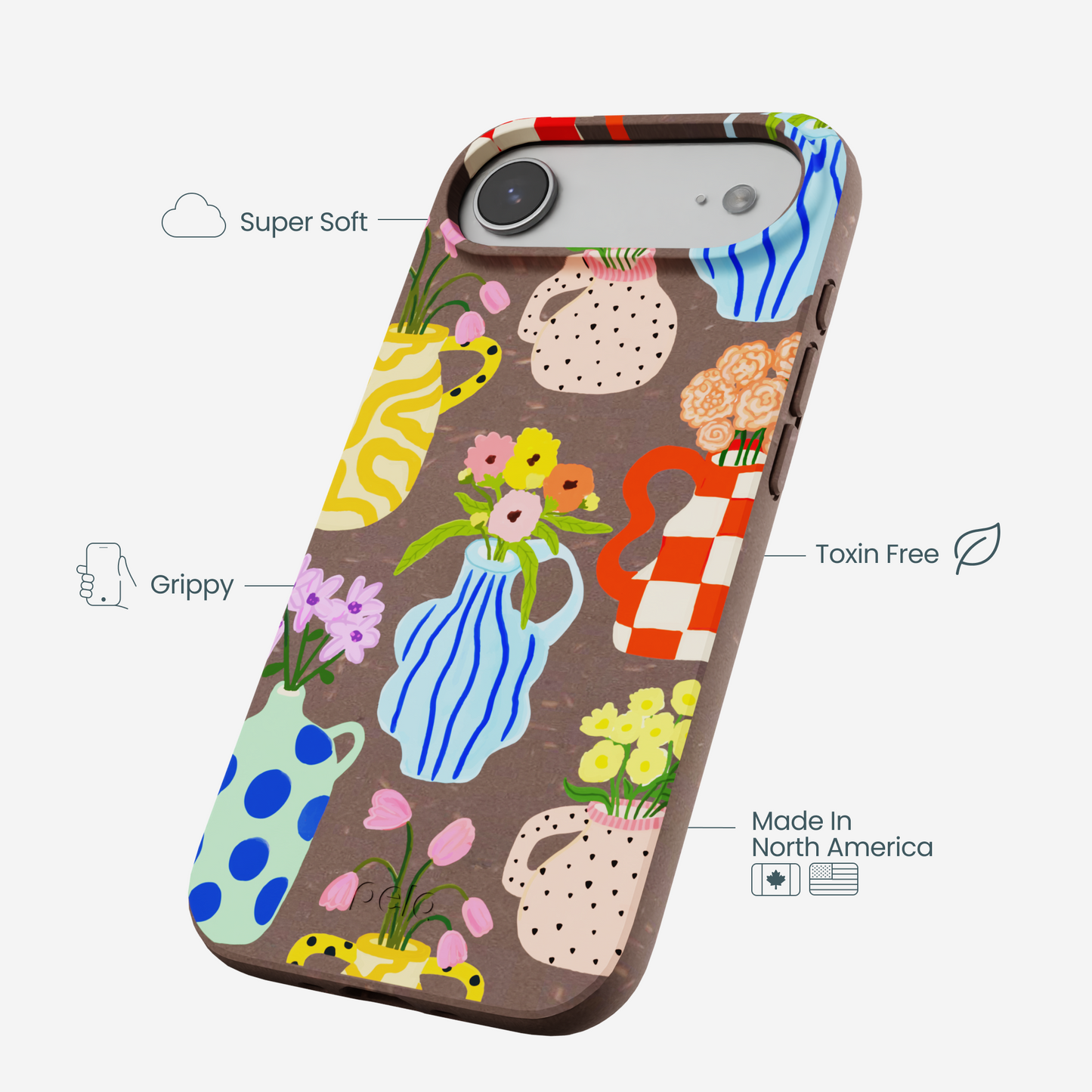 Chocolate Brown Bloom Ceramics iPhone Air Case