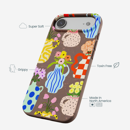 Chocolate Brown Bloom Ceramics iPhone Air Case