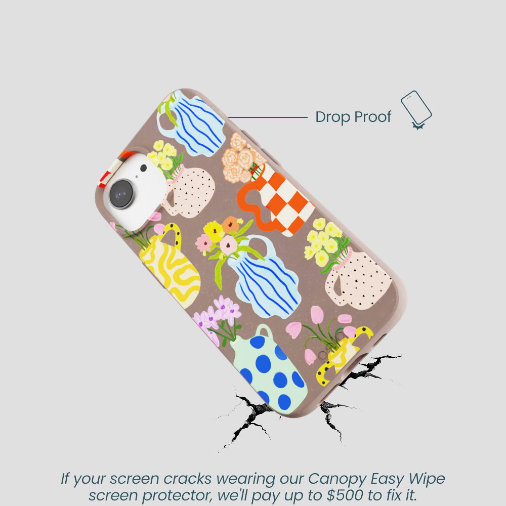 Chocolate Brown Bloom Ceramics iPhone 16e/17e Case