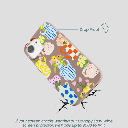 Chocolate Brown Bloom Ceramics iPhone 16e/17e Case