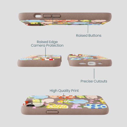 Chocolate Brown Bloom Ceramics iPhone 16e/17e Case