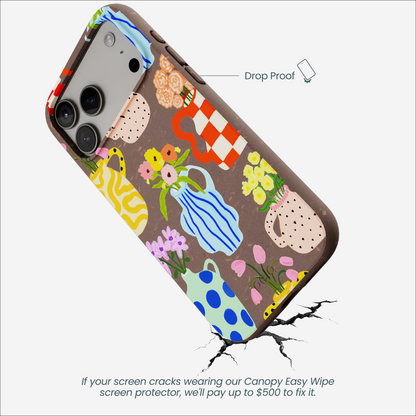 Chocolate Brown Bloom Ceramics iPhone 17 Pro Max Case