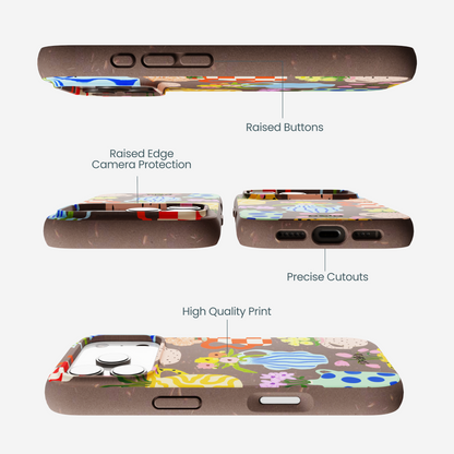 Chocolate Brown Bloom Ceramics iPhone 17 Pro Case