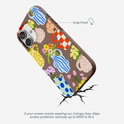 Chocolate Brown Bloom Ceramics iPhone 17 Case