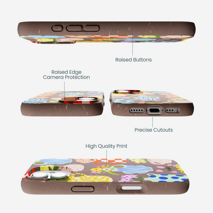Chocolate Brown Bloom Ceramics iPhone 17 Case