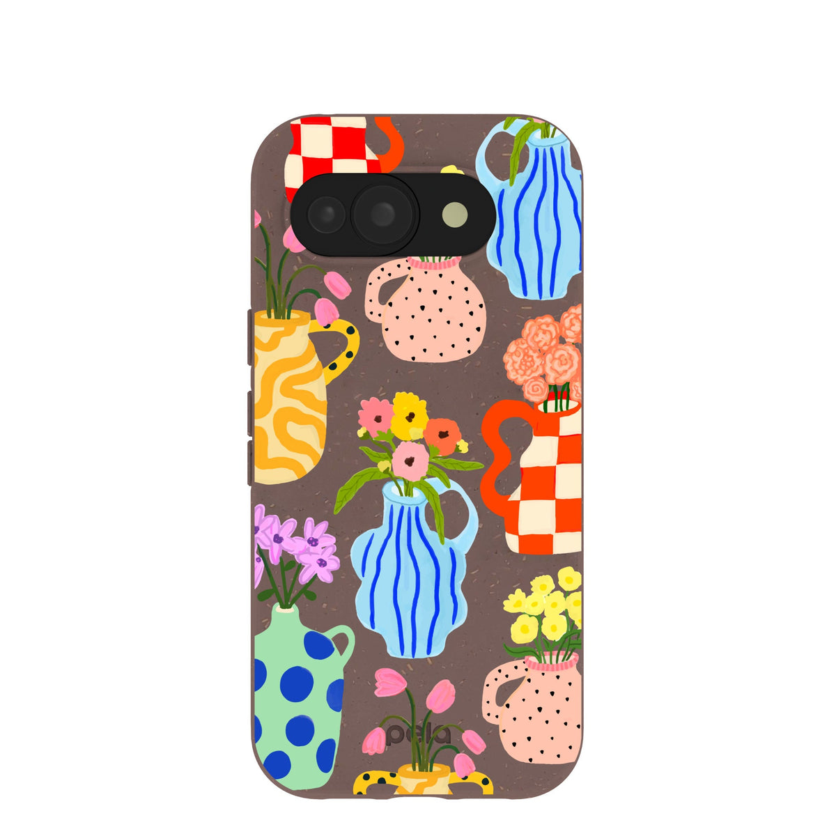 Chocolate Brown Bloom Ceramics Google Pixel 10a Case