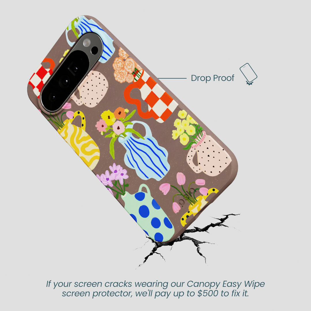 Chocolate Brown Bloom Ceramics Google Pixel 10 Pro XL Case