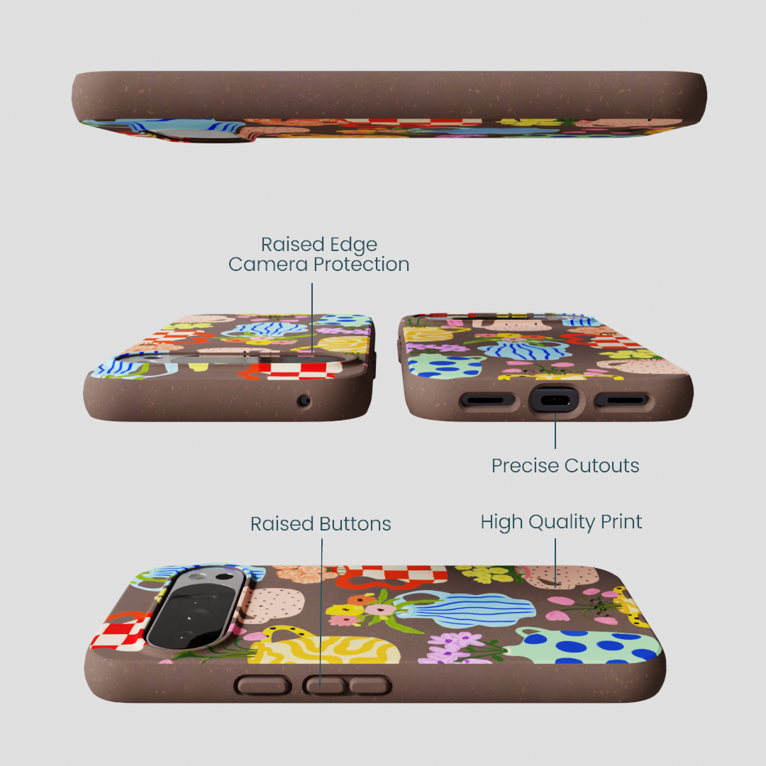 Chocolate Brown Bloom Ceramics Google Pixel 10 Pro XL Case