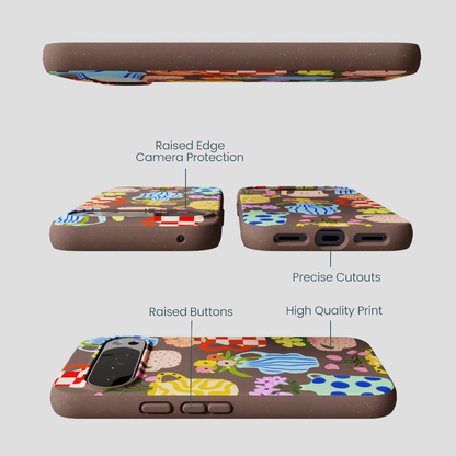 Chocolate Brown Bloom Ceramics Google Pixel 10 Pro XL Case