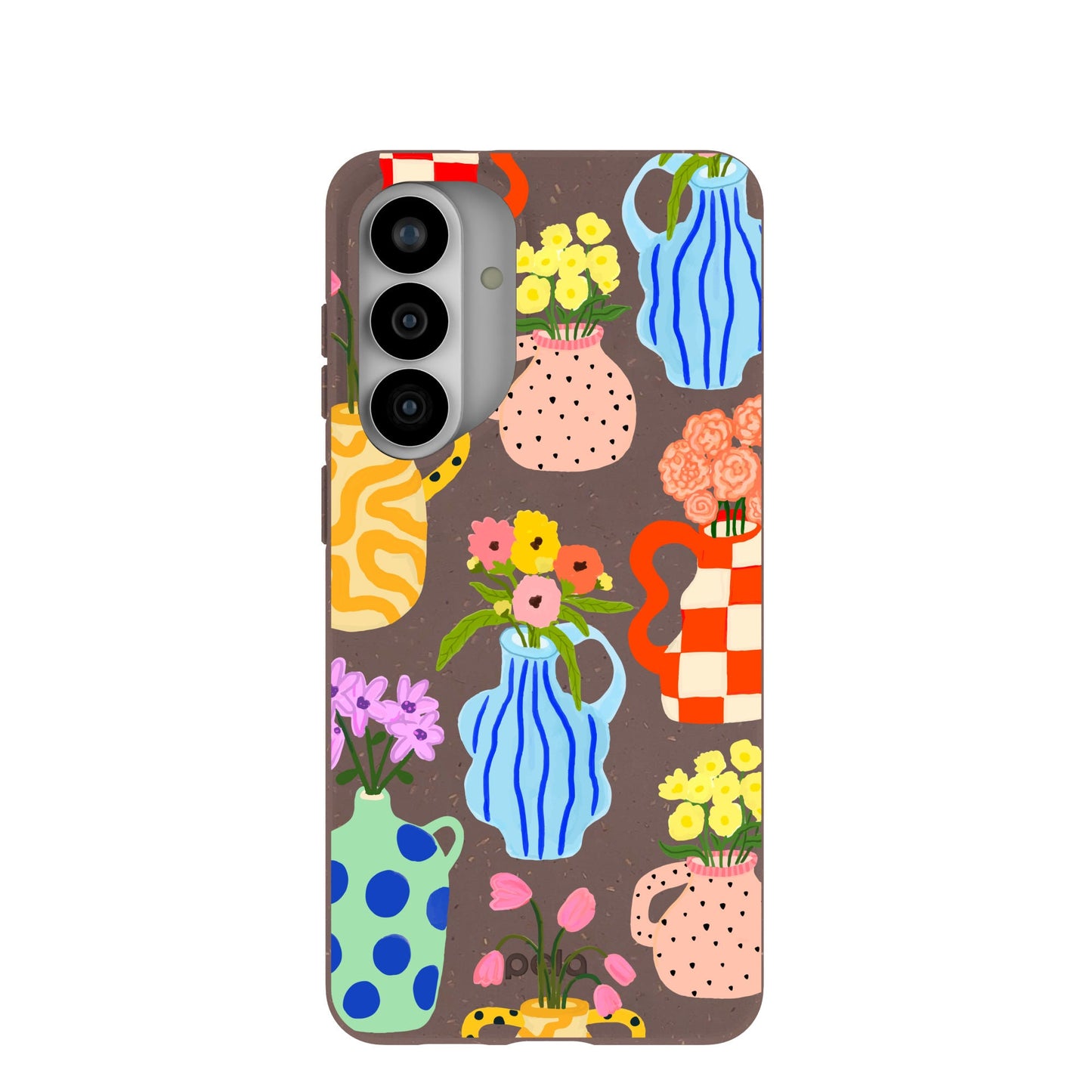 Chocolate Brown Bloom Ceramics Samsung Galaxy S26+(Plus) Case