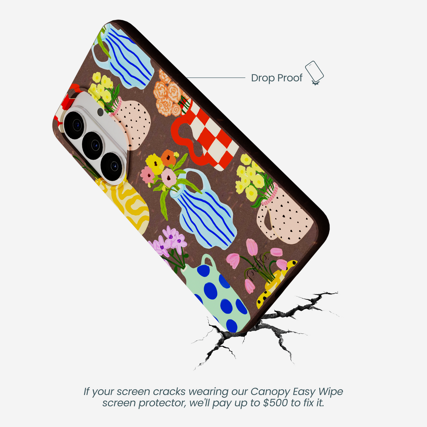 Chocolate Brown Bloom Ceramics Samsung Galaxy S26 Case