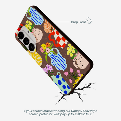 Chocolate Brown Bloom Ceramics Samsung Galaxy S26 Case