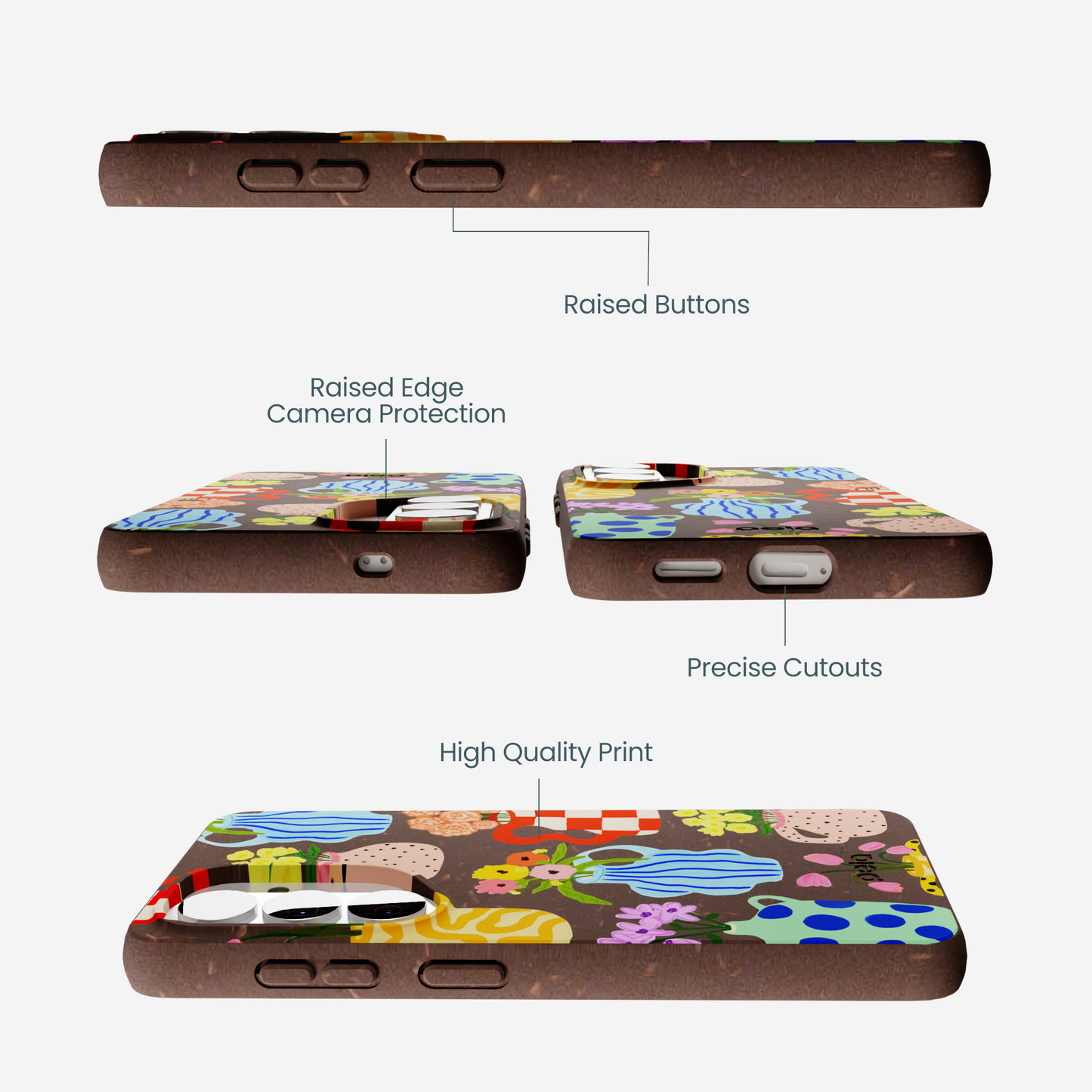 Chocolate Brown Bloom Ceramics Samsung Galaxy S26 Case