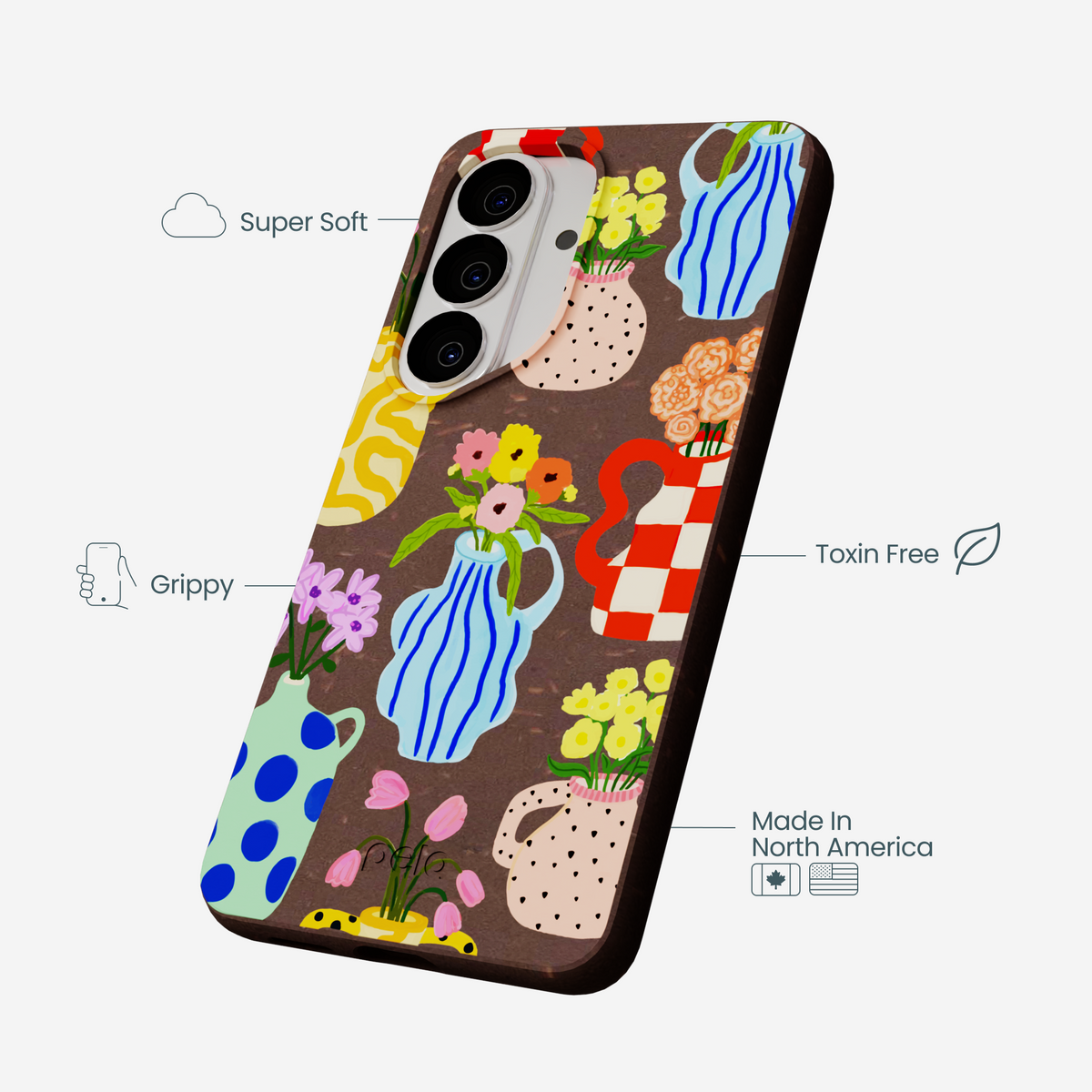 Chocolate Brown Bloom Ceramics Samsung Galaxy S26 Case
