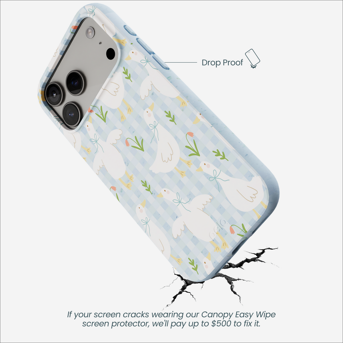 Powder Blue Blooming Quackers iPhone 17 Pro Max Case