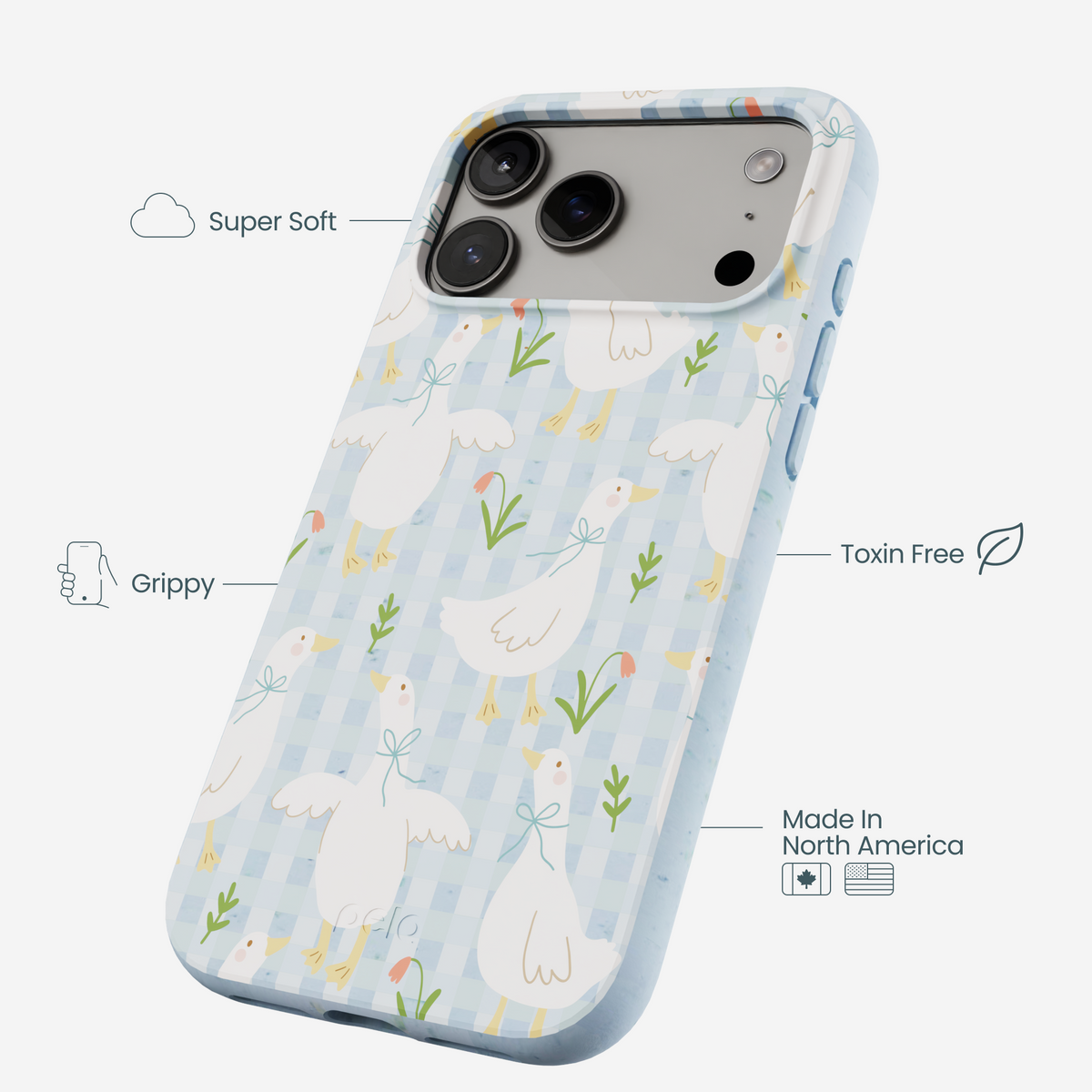 Powder Blue Blooming Quackers iPhone 17 Pro Max Case