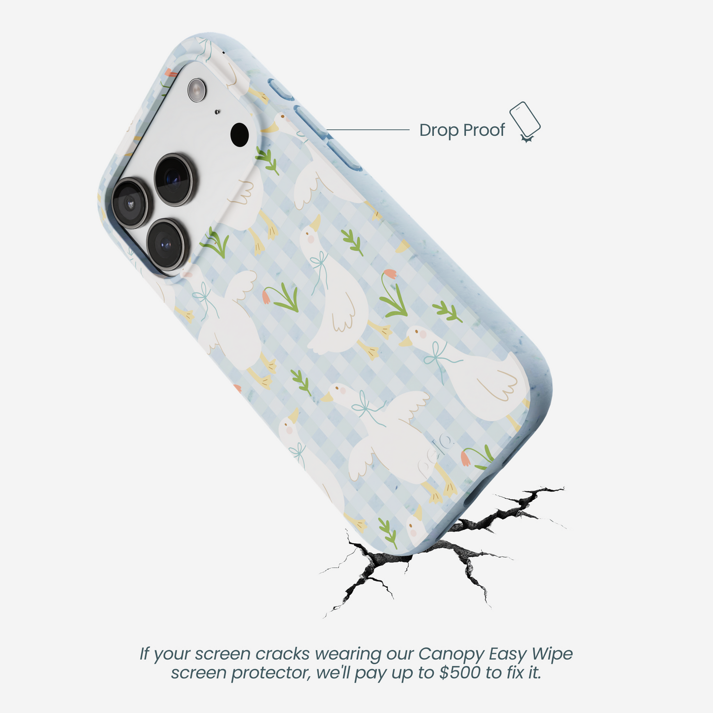 Powder Blue Blooming Quackers iPhone 17 Pro Case
