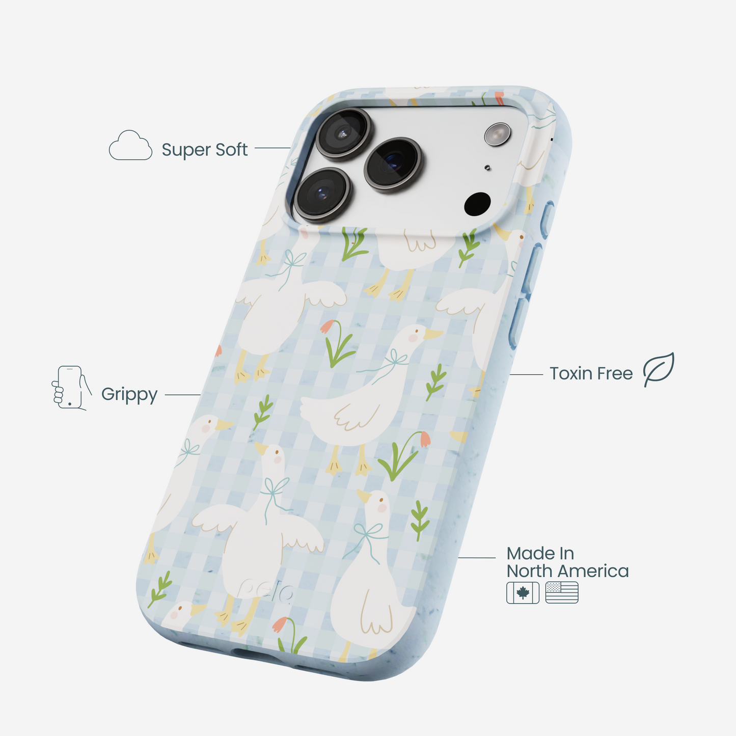 Powder Blue Blooming Quackers iPhone 17 Pro Case