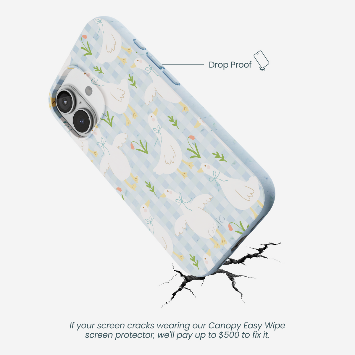 Powder Blue Blooming Quackers iPhone 17 Case