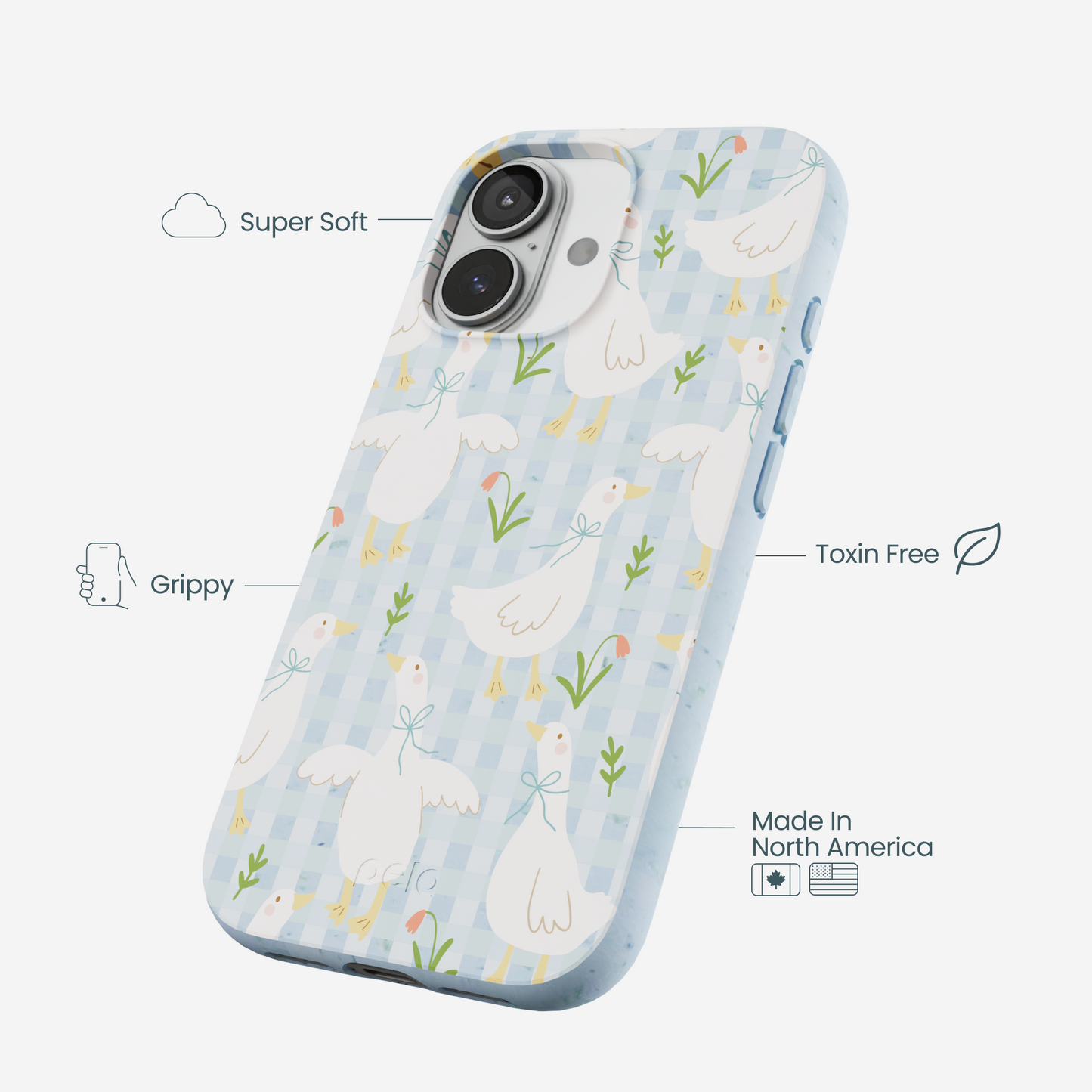 Powder Blue Blooming Quackers iPhone 17 Case