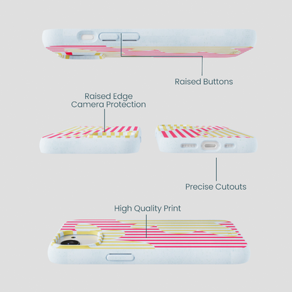 Powder Blue Blooming Stripes iPhone 16e/17e Case