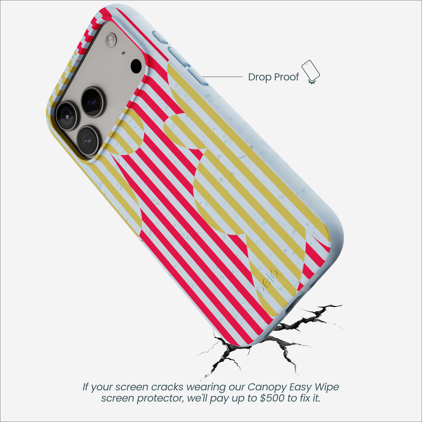 Powder Blue Blooming Stripes iPhone 17 Pro Max Case