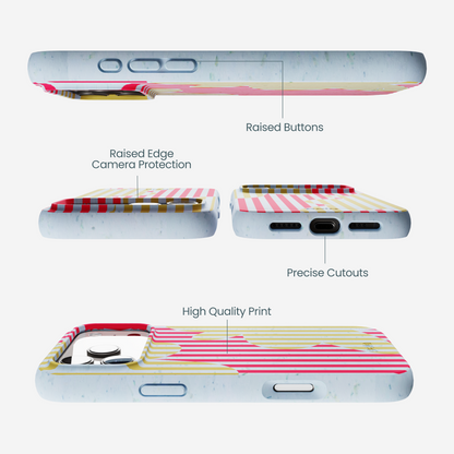Powder Blue Blooming Stripes iPhone 17 Pro Max Case