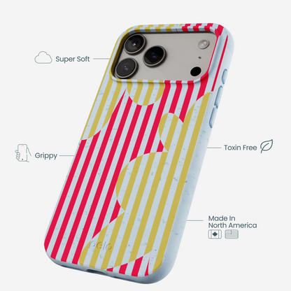 Powder Blue Blooming Stripes iPhone 17 Pro Max Case