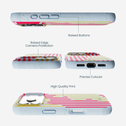 Powder Blue Blooming Stripes iPhone 17 Pro Case