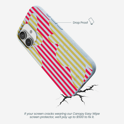 Powder Blue Blooming Stripes iPhone 17 Case