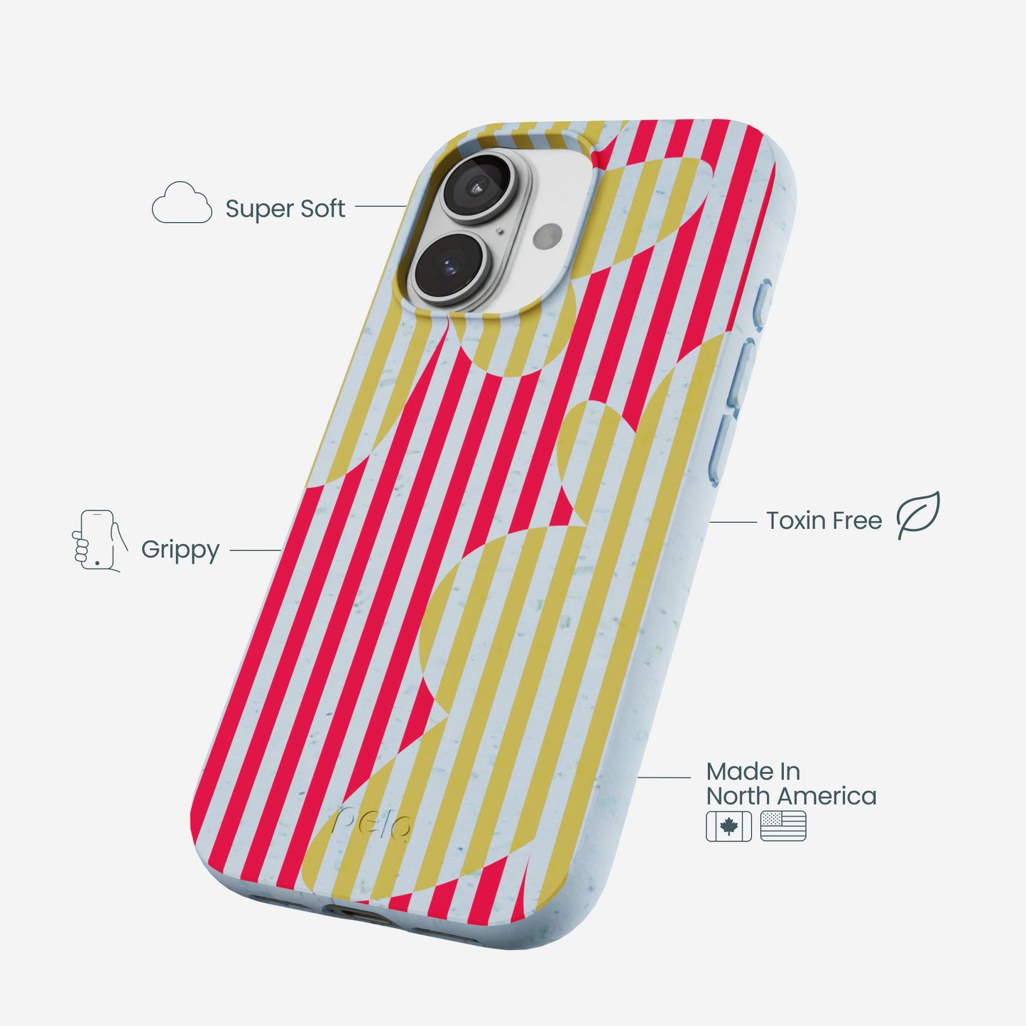 Powder Blue Blooming Stripes iPhone 17 Case