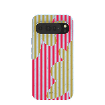 Powder Blue Blooming Stripes Google Pixel 10 Pro XL Case