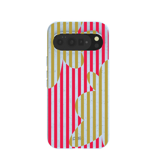Powder Blue Blooming Stripes Google Pixel 10 Pro XL Case