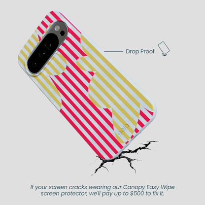Powder Blue Blooming Stripes Google Pixel 10 Pro XL Case
