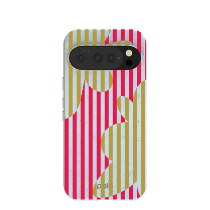 Powder Blue Blooming Stripes Google Pixel 10/10 Pro Case