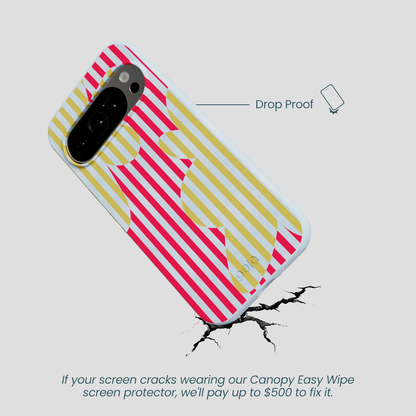 Powder Blue Blooming Stripes Google Pixel 10/10 Pro Case