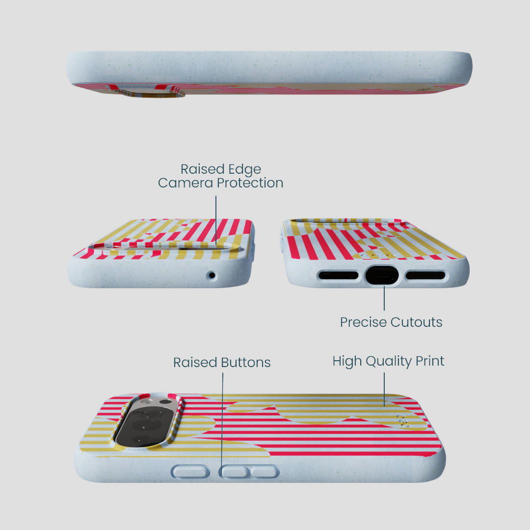 Powder Blue Blooming Stripes Google Pixel 10/10 Pro Case