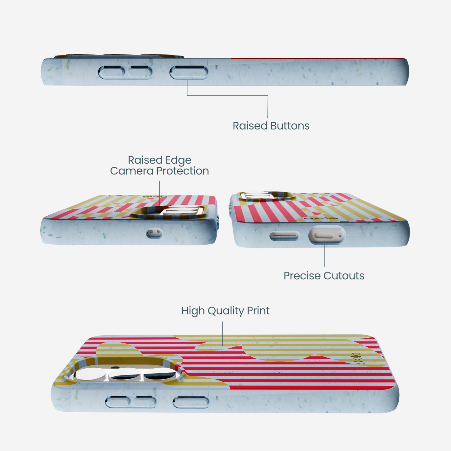 Powder Blue Blooming Stripes Samsung Galaxy S26 Case