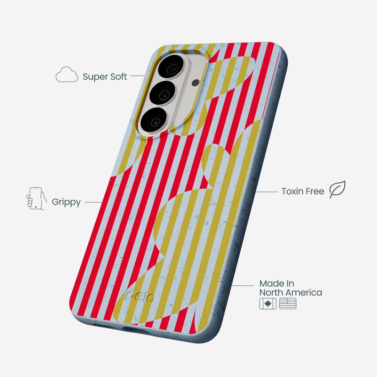 Powder Blue Blooming Stripes Samsung Galaxy S26 Case