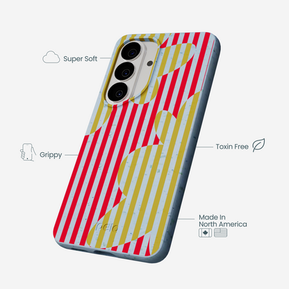 Powder Blue Blooming Stripes Samsung Galaxy S26 Case