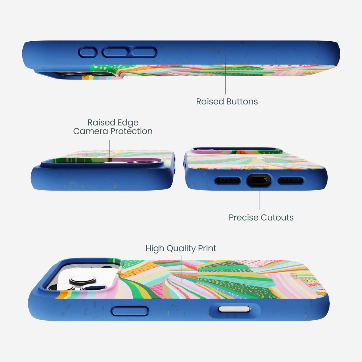Electric Blue Bloomstatic iPhone 17 Pro Max Case