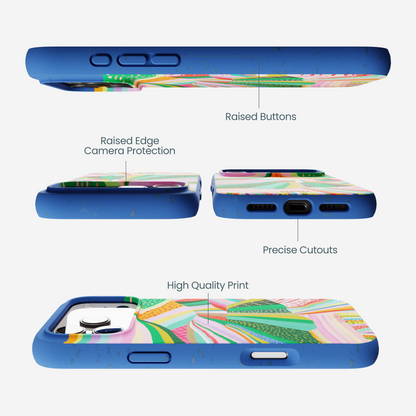 Electric Blue Bloomstatic iPhone 17 Pro Max Case
