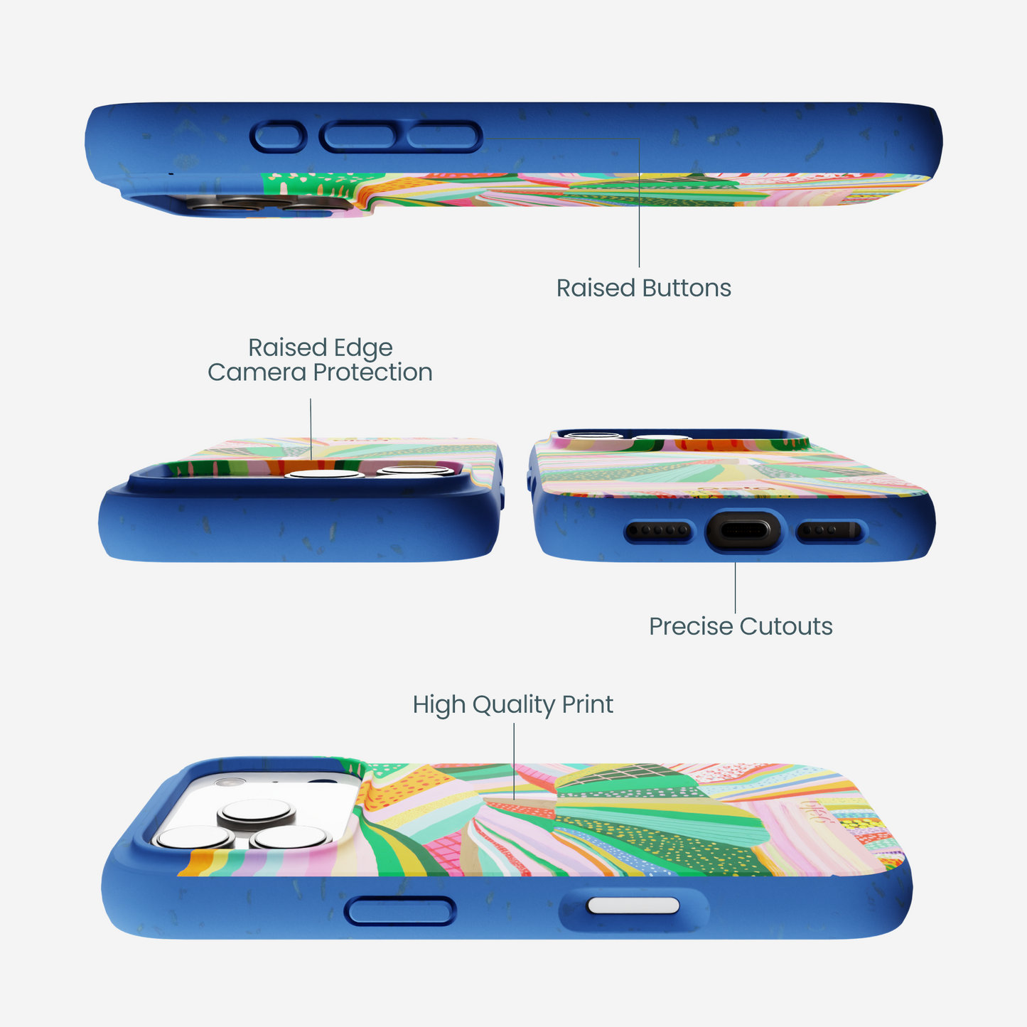 Electric Blue Bloomstatic iPhone 17 Pro Case