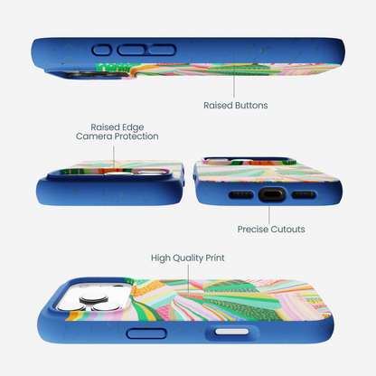 Electric Blue Bloomstatic iPhone 17 Pro Case