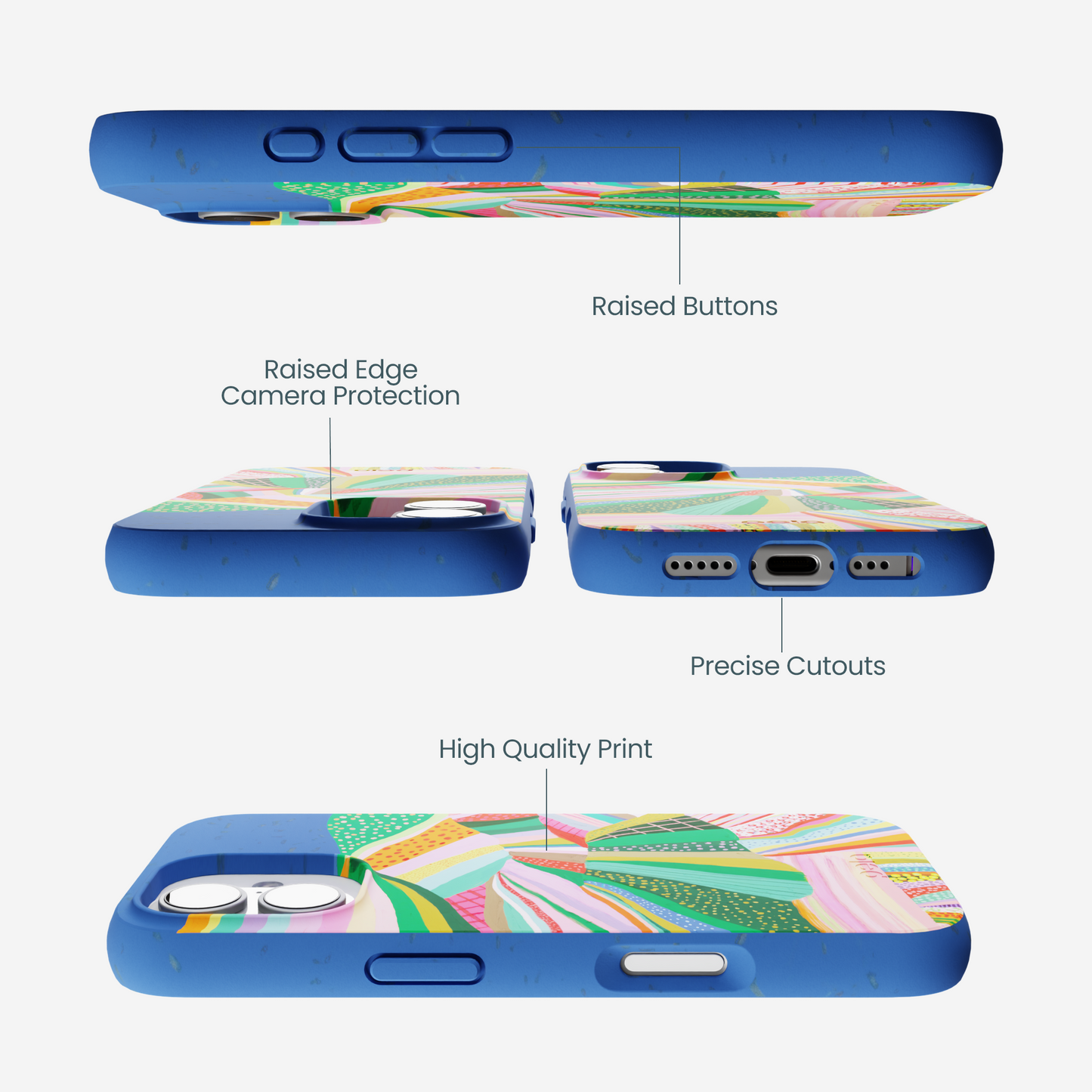 Electric Blue Bloomstatic iPhone 17 Case