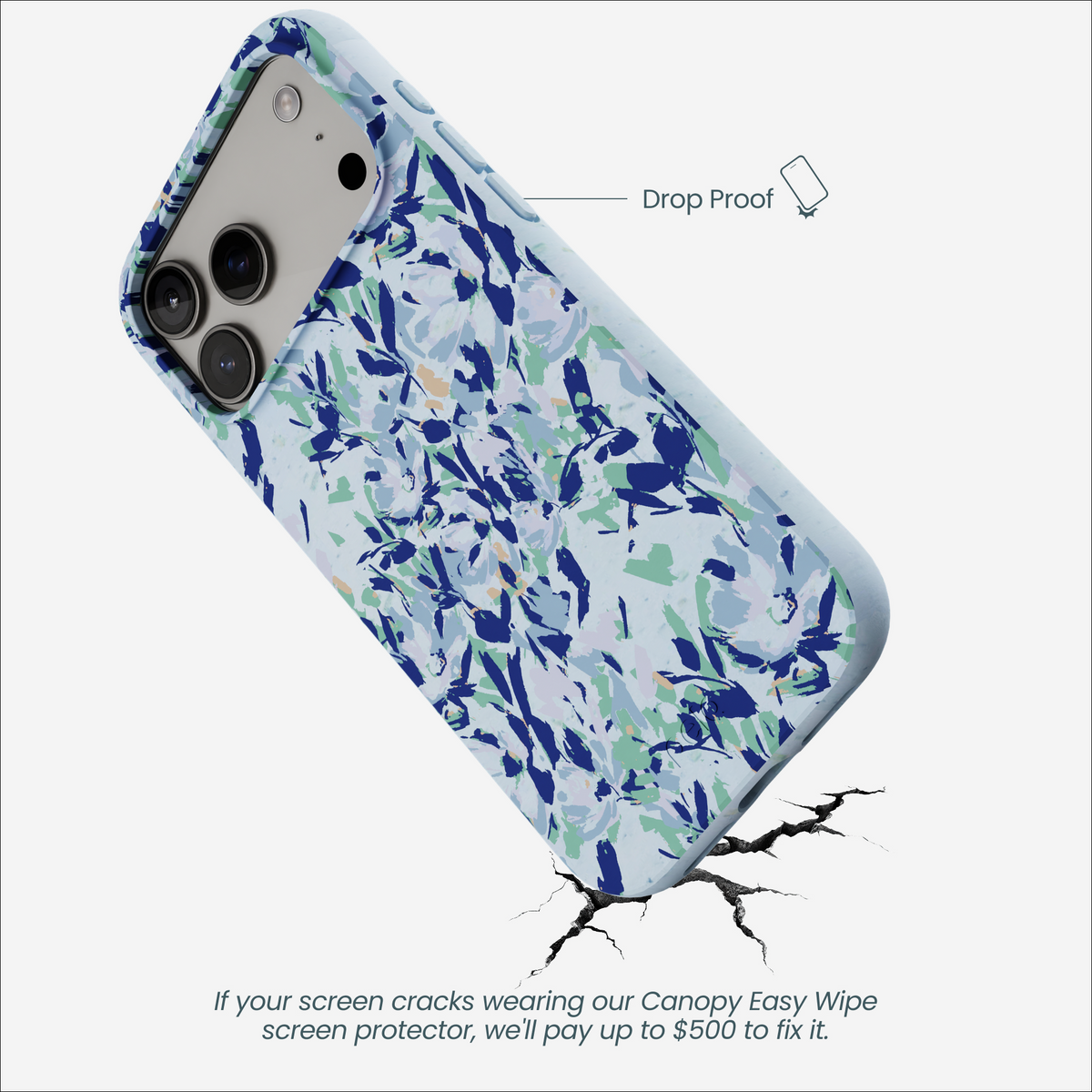 Powder Blue Blue Blooms iPhone 17 Pro Max Case