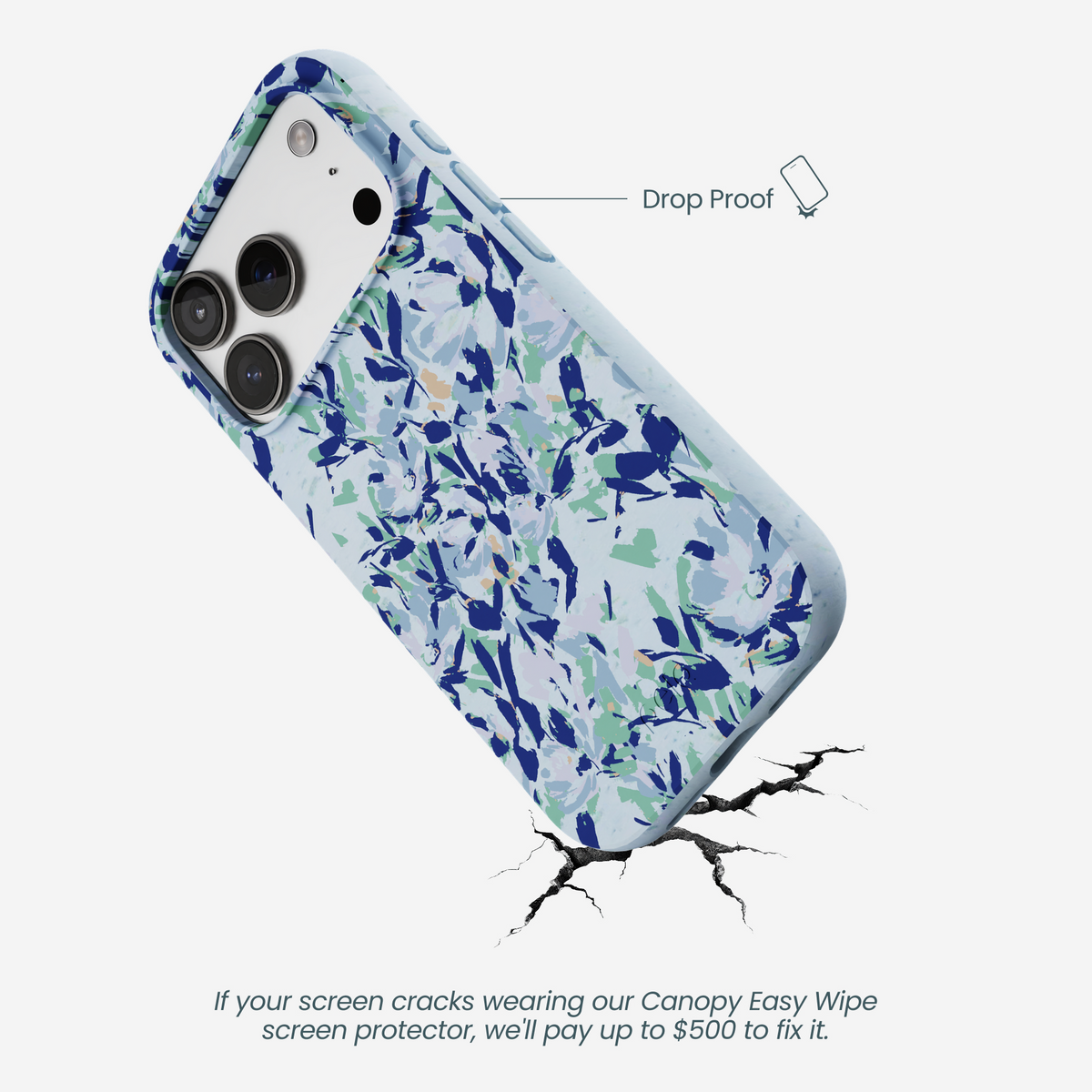 Powder Blue Blue Blooms iPhone 17 Pro Case