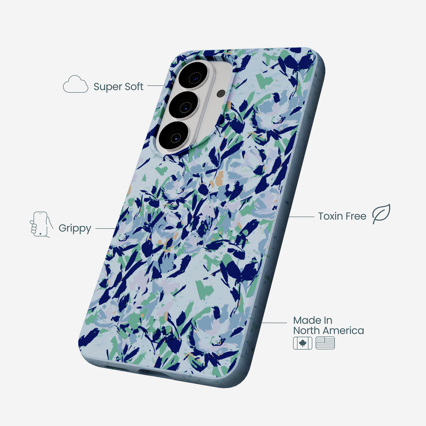 Powder Blue Blue Blooms Samsung Galaxy S26 Case