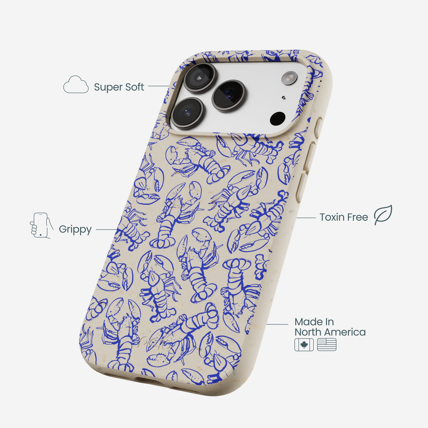 London Fog Blue Lobster iPhone 17 Pro Case